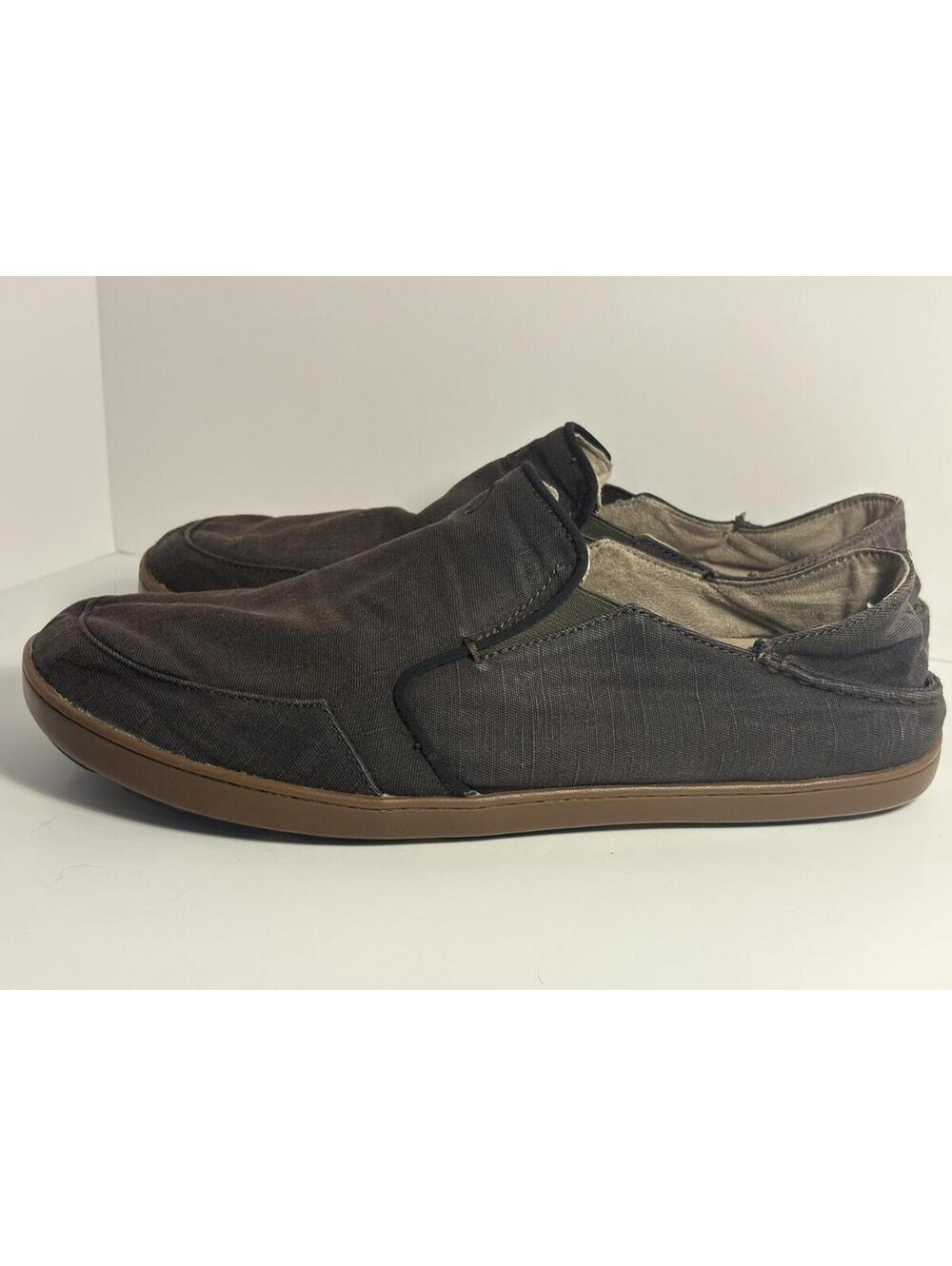 OluKai Classic Canvas Slip-On Shoes Brown Mens 13 - Picture 7 of 9